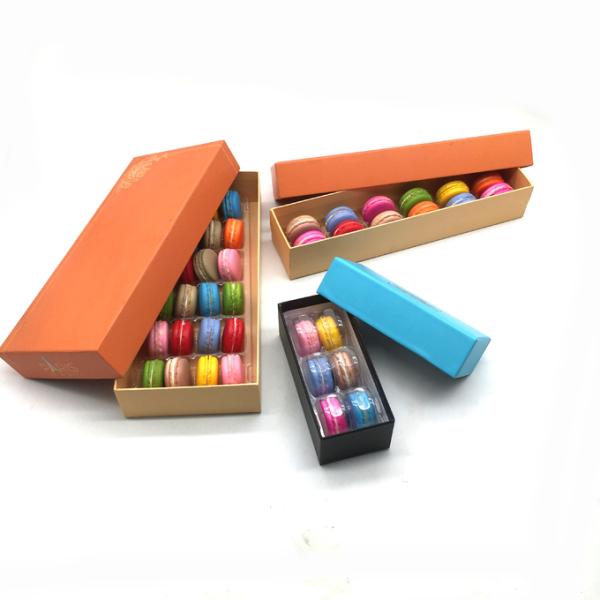 Luxury 12 Pcs Macaron Packaging Silver Kraft Paper Box With Plastic Inner