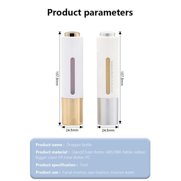 Empty CBD Cosmetic Pump Bottle 15ml With Plastic Push Button