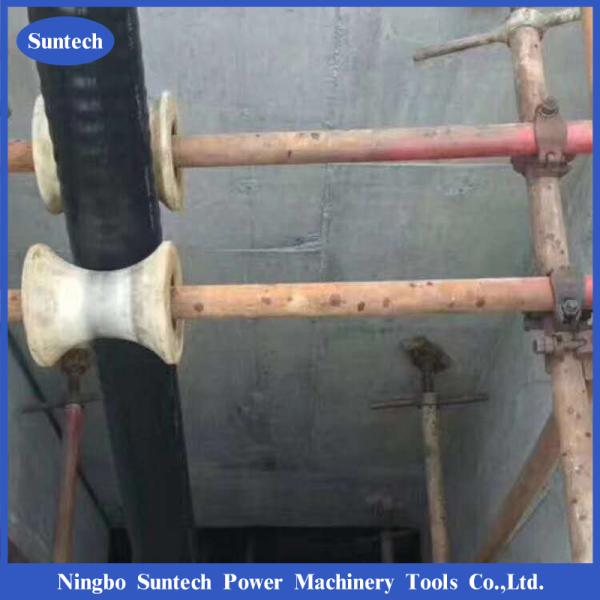 MC Nylon Underground Cable Pulling Roller Pulley Blocks Wear Resistant In Site