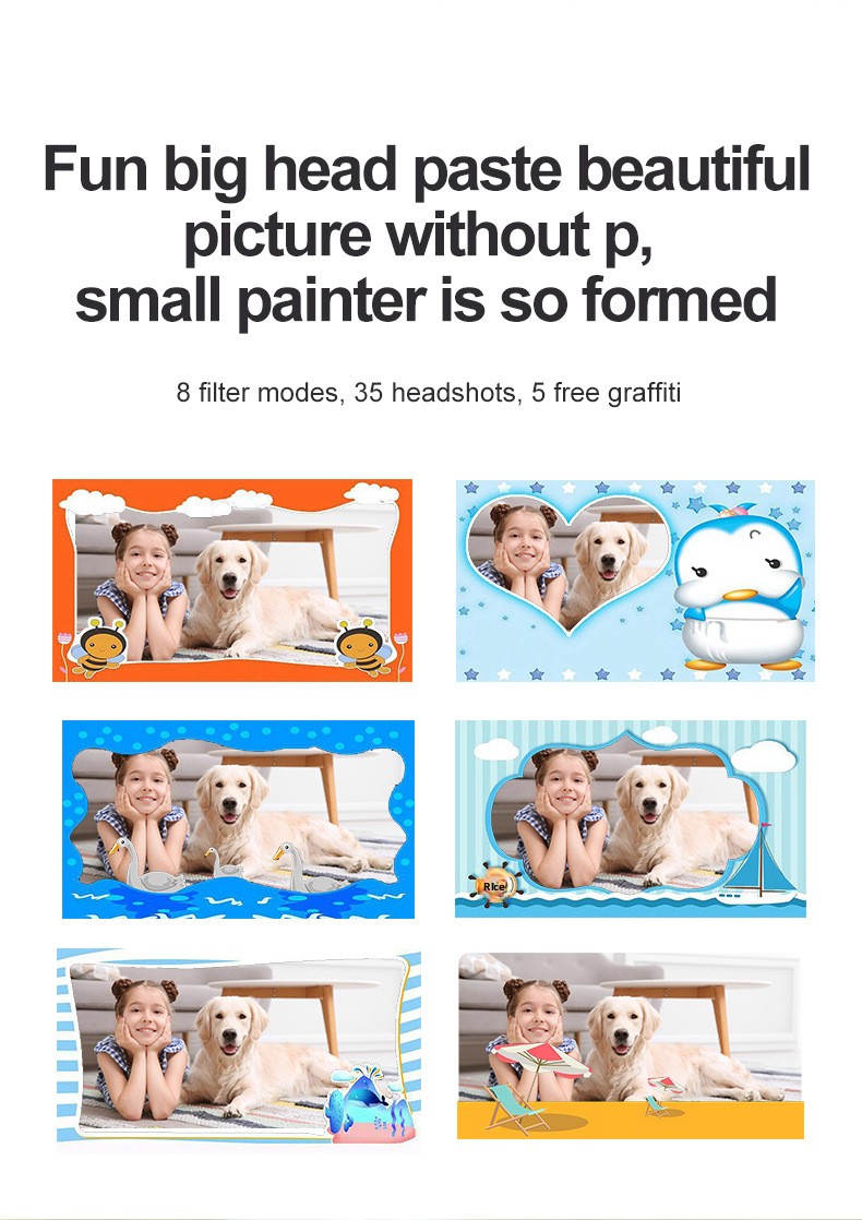 DLC Y600 Multi-function High-Definition Instant Camera , Cartoon Digital Camera for Children,instant Print, Multiple Filters