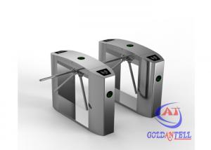 304 Stainless Steel Tripod Barrier Gate Bridge Style Design / Scanner Windows Pedestrian Gate