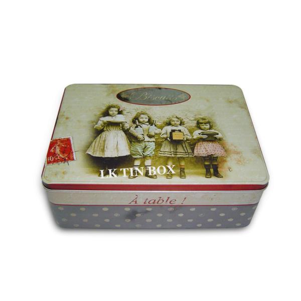 French Biscuit Cupcake Donuts Rectangular Tin box