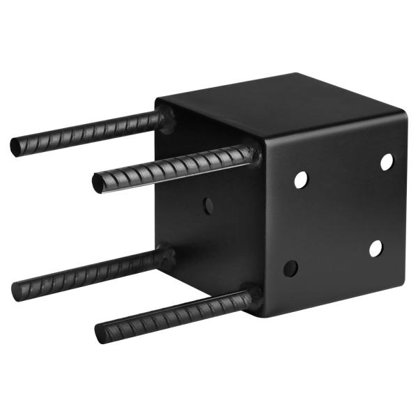 Deck Post Base Holder Ground Spike for Concrete, Decking Post Brackets with 3 Anchor Rods, Post Base for Pavilion Deck Porch Handrail Railing