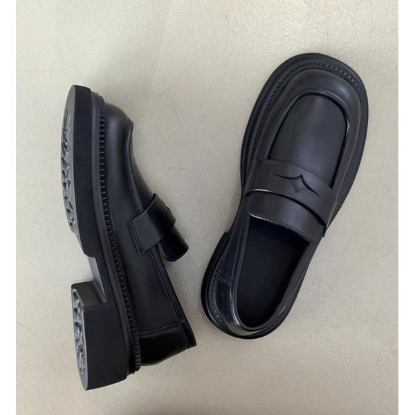 Retro Small Lacquer Leather School Shoes Versatile Thick Soled Loafers