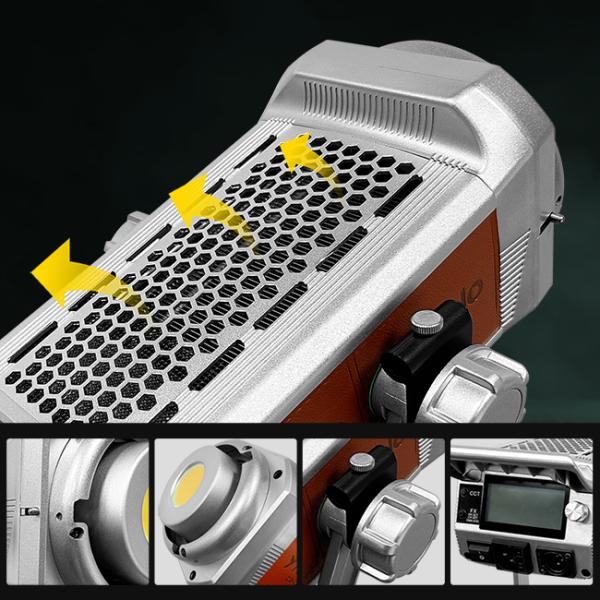 Brown 200w portable LED photography lighting 2700K-7500K suitable for studio shooting makeup fill light