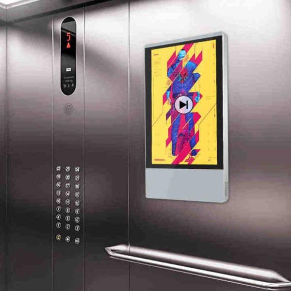 Wall Mounted Digital Signage with 8ms Touch Response Speed, 1080p Decoding, and 10-point Capacitive Touch Screen