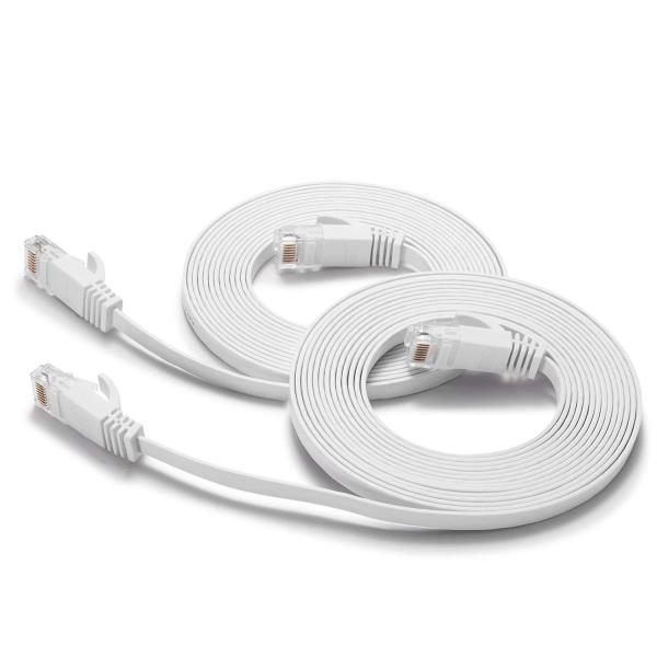 Stable Bare Copper Ethernet Cable Flat , Ultra Thin Cat 6 With RJ45 8P8C