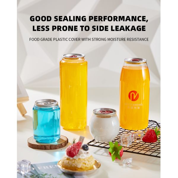 Customized 200ml 700ml Clear PET Food Grade Bottles With Easy Open Ring For Snacks Drinks