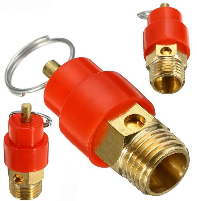 Brass Safety Pressure Relief Valve with Pull Ring, Thread Air Compressor Safety Valve for Air Tank Water Gas Pressure Protection