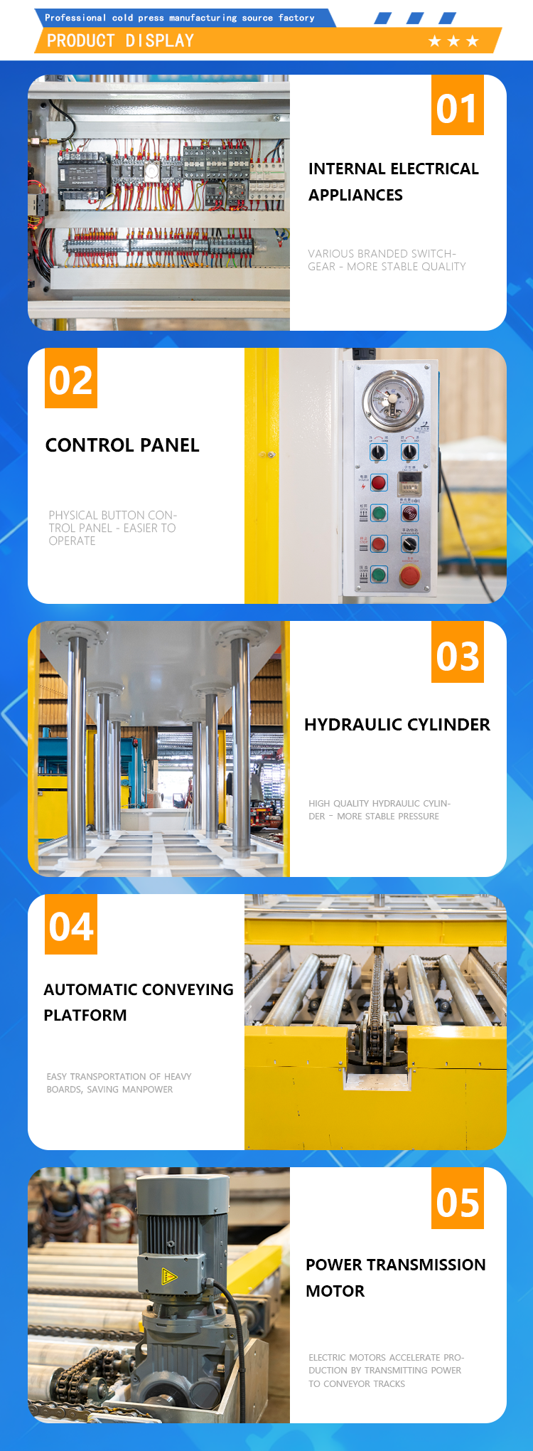 Double-Sided Automatic Conveying Cold Press Machine with 160 Ton Maximum Pressure and 3300*1800mm Pressure Plate Size