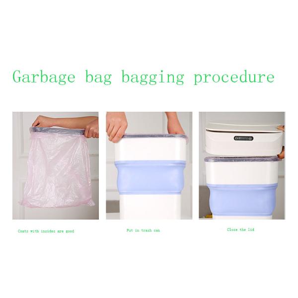 Factory Direct Sales New Foldable IPX5 Waterproof Rectangular Intelligent Electronic Plastic Sensor Trash Can