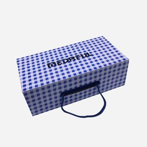 Cardboard Shoe Storage Boxes Corrugated Shoe Boxes with Rope Handle China Manufacturer Supplier