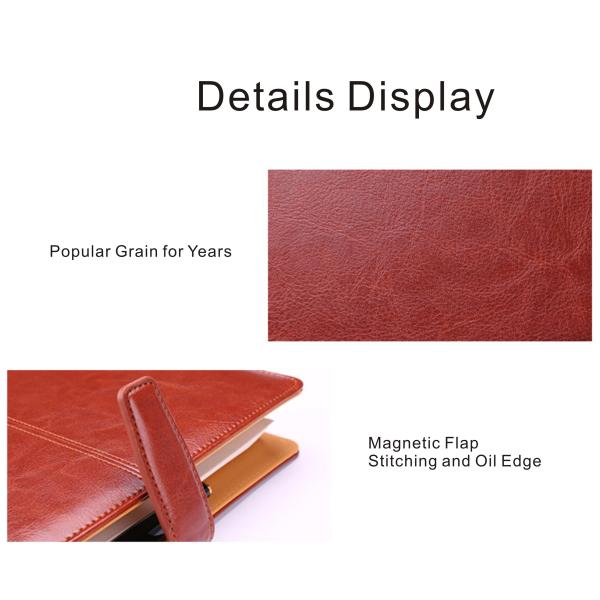 Day Time Ring Binder Organizer Lined Inner Grid Page Magnetic Closing Customized Color