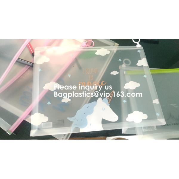 Waterproof Clear Plastic File Document File Bag For Bill Invoice Note File,Zip Plastic EVA Bags Blank Packaging Pouch