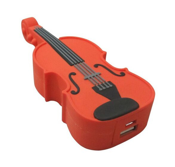 PVC Unique Guitar Mobile Battery Backup Charger Universal USB Compact