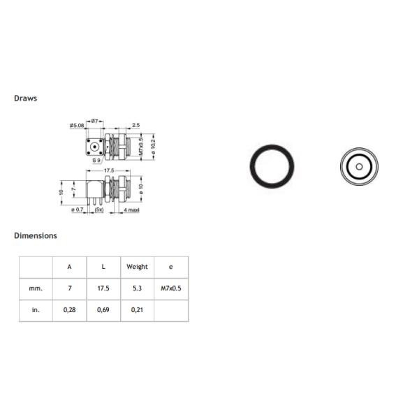 Security Push Pull EPS male Coaxial Connector For Printed Circuit Board Mounting