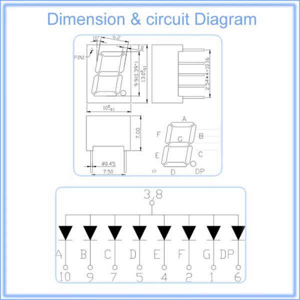 0.39 Inch Single digit 7 Segment LED Display