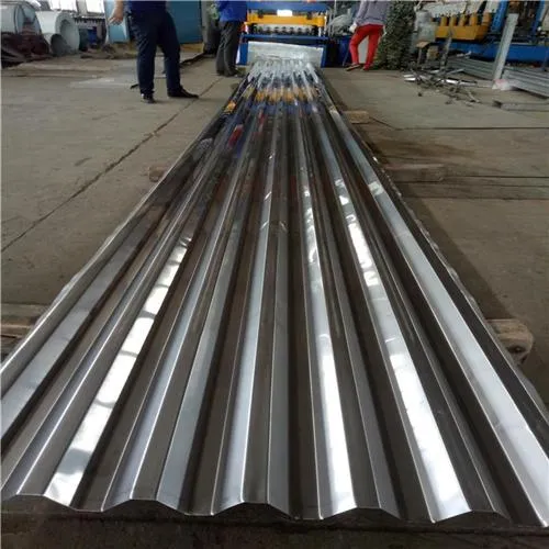 Stainless steel corrugated sheet close-up showing texture and finish