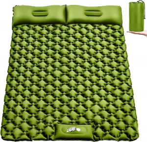 China Double Sleeping Pad Camping, Camping Self Inflating 4 Extra-Thick Camping Pad 2 Person Pillow Built-in Foot Pump on sale