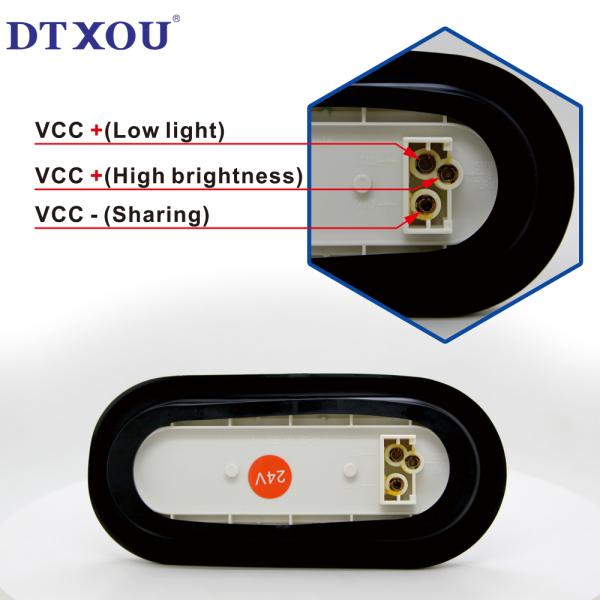 DC12V 24V 6 inch oval led stop turn tail light