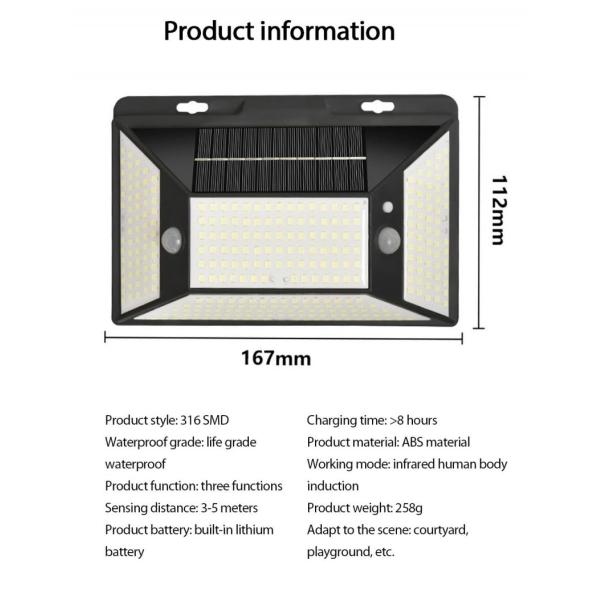 800lm Solar Motion Sensor Wall Light
