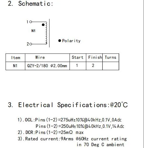 Standard Common Mode Choke Inductor for LED Driver