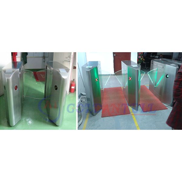 Full Automatic Flap Barrier Gate With Reader Card / Fingerprint Recognition For Gym / Club Entrance