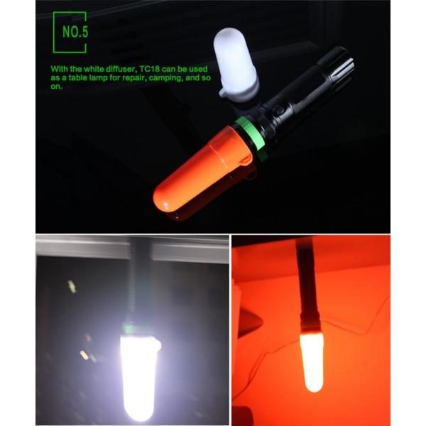 Police Security LED Rechargeable Flashlight Added Fluorescent Silicone Ring