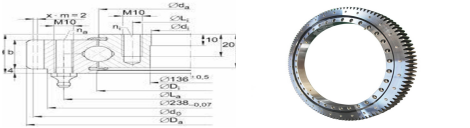 Internal teeth 013.20.415 Slewing Ring Bearing Light Size And Thin Section