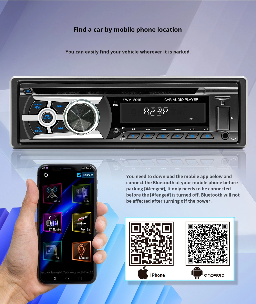 Creatall Single-Disc In-Car MP3 Player with Smart for Bluetooth Multimedia CD/VCD/DVD Card Slot USB Connection Radio