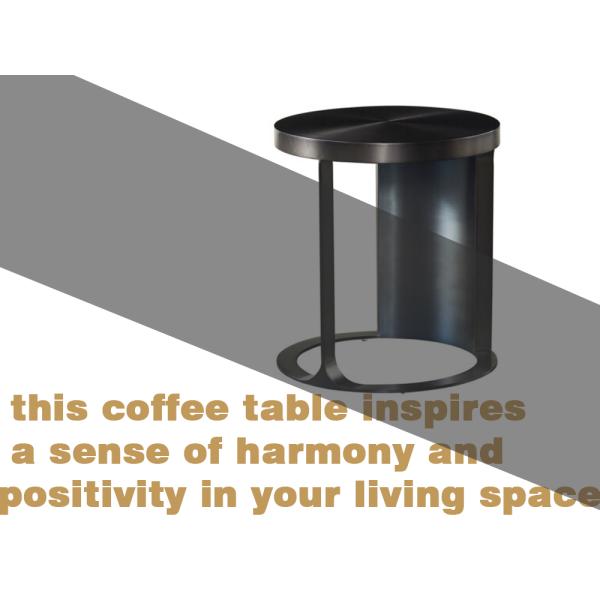 Titanium Orbit Side Table , sleek Round Stainless Steel Side Table