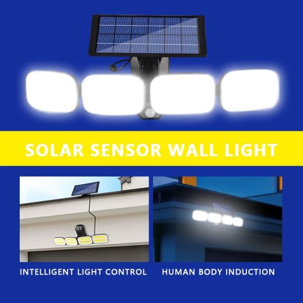 Wireless Big 6V 3W Panel Solar Motion Sensor Wall Light Waterproof