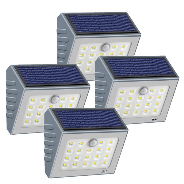 Solar Motion Sensor Light Outdoor, 19 LED Wall Light Solar Powered Garden Light, Waterproof Wireless Security Lights
