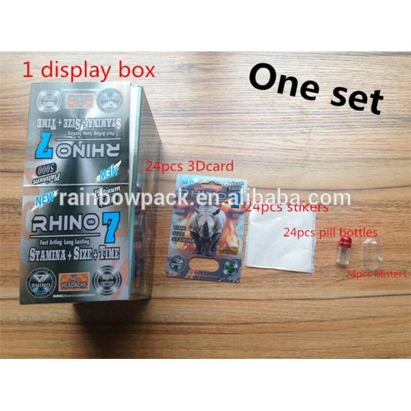 Private Labels Blister Card Packaging , Rhino Pill Plastic Blister Packaging