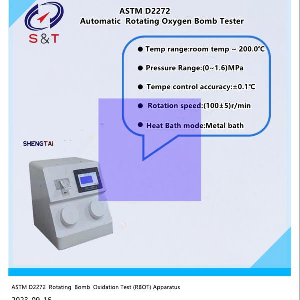 ASTM D2272 Rotating Bomb Oxidation Test ( RBOT ) Apparatus 220V 50HZ