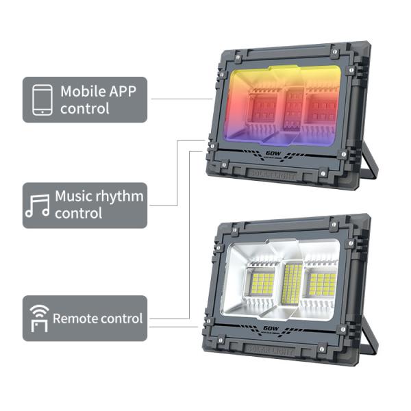 Buletooth 60W RGB Led Flood Light Outdoor Colour Changing IP67