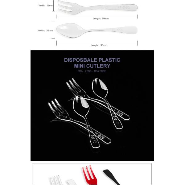 Amazon top seller 2019 clear PS cute dessert disposable spoon fork set