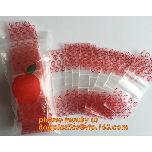 LDPE apple mini zip lock poly bag/printed plastic packaging bag, Printing Apple Brand Mini Zip Lock Bag, reclosable plas