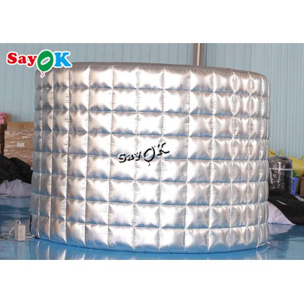 Professional Photo Studio Silver Led Light Backdrop Inflatable Photo Booth Wall 3x1.5x2.3mH For Wedding Party