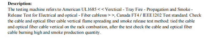 YYF035 Wire Cable and Optical Cable Vertical Burning and Smoke Release Test Apparatus