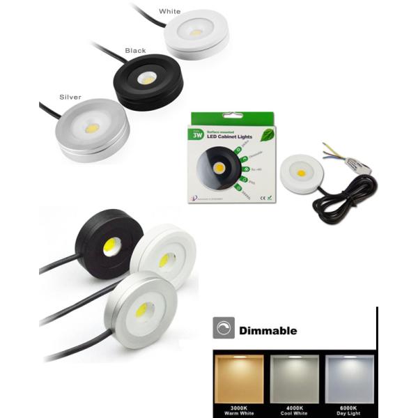 IP65 Dimmable led cabinet lights, Round shape, 3W surface mounted mini downlights