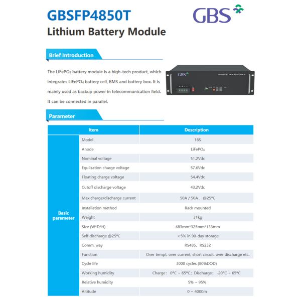 51.2V 50Ah LiFePO4 Split Stackable Lithium Battery RS485 Communication 5-Year Warranty 3000-Cycle for Solar Home Energy System