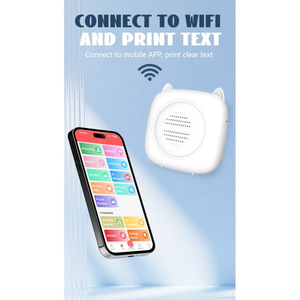 mini AI thermal printer C23 1200mah battery Wireless Inkless Mini Pocket printer