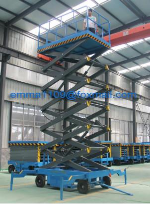 Buy 300kg SJY0.3-4 Scissor Lift Working Platform 6m Working Height Hydraulic Lifting at wholesale prices
