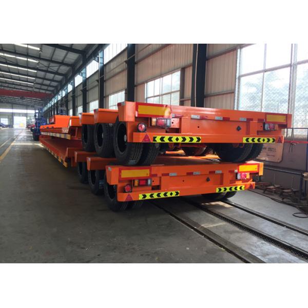 Hydraulic Flatbed Semi Trailer Truck For Construction Loading 80 Tons 17m