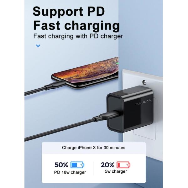 Charging Cable MFI Certification Apple 0.5m 18W 3A Type C To Lightning