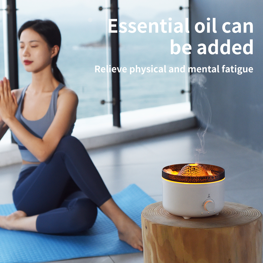 Ultrasonic Flame Light Fragrance Diffuser with LED 560ml Large Capacity Portable Home Humidifier & Air Freshener Type-C Powered