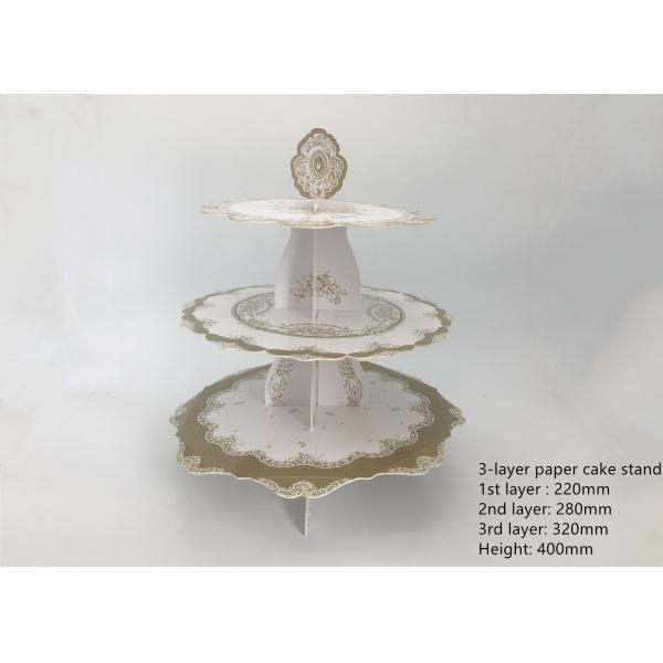 Party DIY Round Display Stand / Foldable Three - Layer Paper Cardboard Cake Stand
