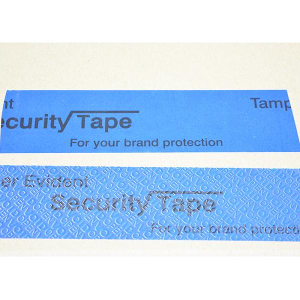 Blue Carton Sealing Tamper Evident Security Tape / Packaging Security Tape