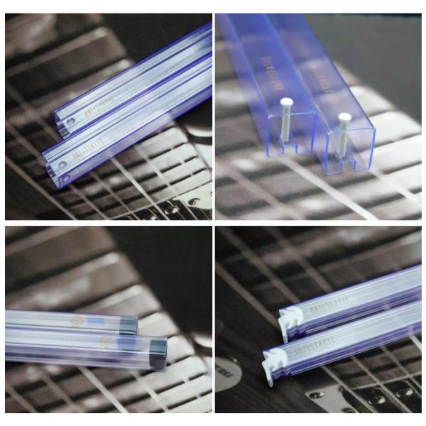 PVC Plastic Clear Anti Static IC Tubes For Electronic Packaging